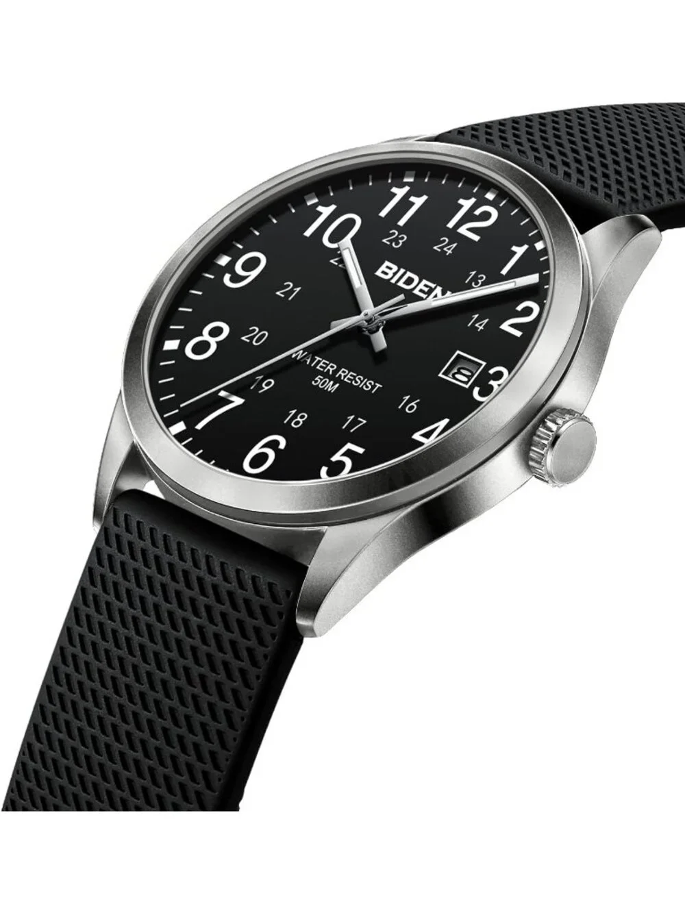 Men's Black Silver Analog Unisex Medical Professionals Waterproof Nurse Watch